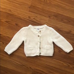 White cardigan sweater •• Carter’s 9 months